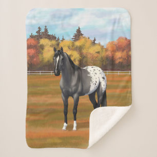 Couverture Sherpa Gris Grulla Appaloosa Quartier Horse Stallion