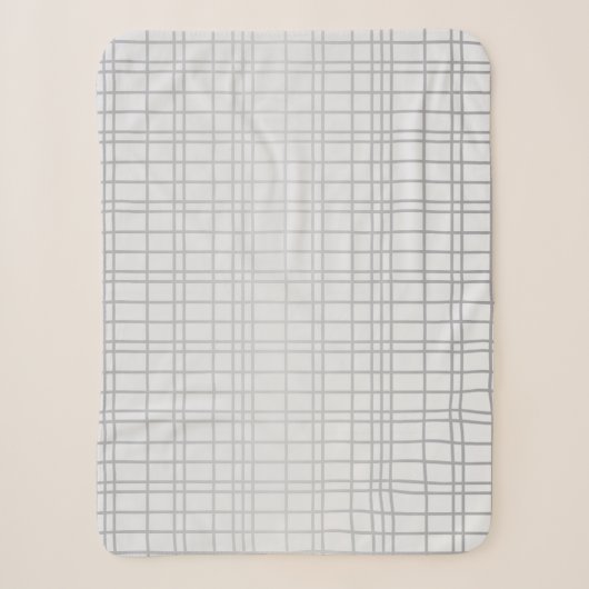 Couverture Sherpa Gris, moderne, simple, cool, lignes de grille tend (Devant)