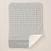 Couverture Sherpa Gris Motif de Sweater Nordic Personnalisé (Devant)