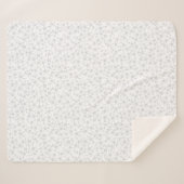 Couverture Sherpa Gris pâle sur blanc | Motif d'étoiles d'impression (Devant (Horizontal))