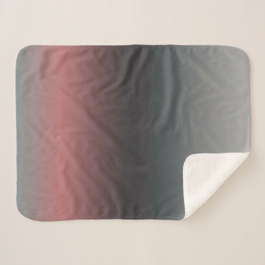 Couverture Sherpa Gris, rose, dégradé noir, Ombre. (Devant (Horizontal))