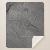 Couverture Sherpa Gris texture pierre noir et blanc (Devant)