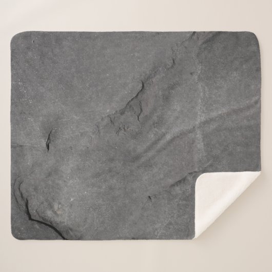 Couverture Sherpa Gris texture pierre noir et blanc (Devant (Horizontal))