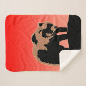 Couverture Sherpa Grizzly Bear au coucher du soleil - Art original d (Devant (Horizontal))