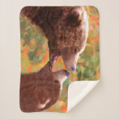 Couverture Sherpa Grizzly Bear Mom and Cub Painting - Wildlife Art (Devant)