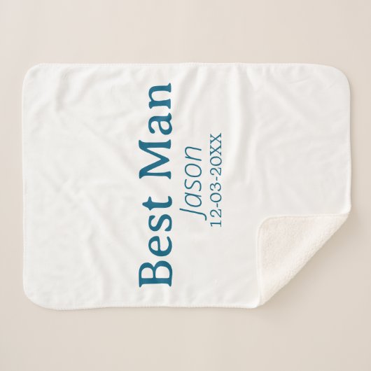 Couverture Sherpa groomsman bachelorette party ajouter nom moderne s (Devant (Horizontal))