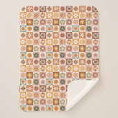 Couverture Sherpa Groovy Retro Floral Check (Devant)