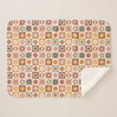Couverture Sherpa Groovy Retro Floral Check (Devant (Horizontal))