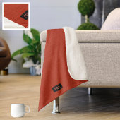 Couverture Sherpa Gros Coussin En Tige - Flamme Orange-Rouge