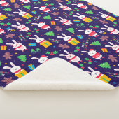 Couverture Sherpa Gros lapins de Noël (3/4)