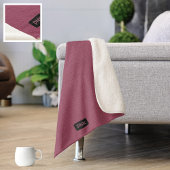 Couverture Sherpa Gros look de pointes en nappes - Rose foncé couver