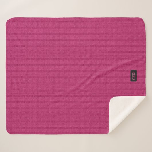 Couverture Sherpa Gros look pointillé - Cerise Pink propres Initiale (Devant (Horizontal))