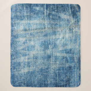 Couverture Sherpa Gros plan de Denim bleu texturé
