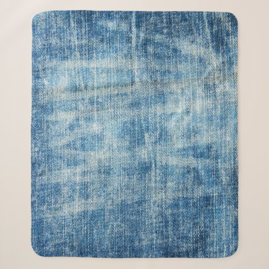 Couverture Sherpa Gros plan de Denim bleu texturé (Devant)