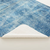 Couverture Sherpa Gros plan de Denim bleu texturé (3/4)