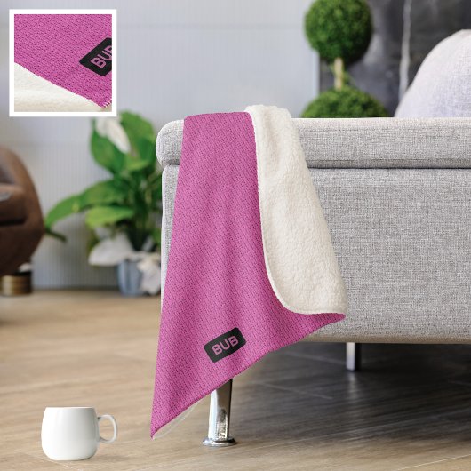 Couverture Sherpa Gros Tricots - Bubblegum rose Personnalisé