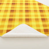Couverture Sherpa Grosse à Carreaux Jaune Clair de (3/4)