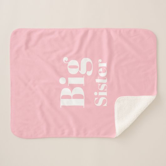 Couverture Sherpa Grosse soeur rose blanche fille (Devant (Horizontal))