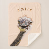 Couverture Sherpa Grotte sherpa avec autruche joyeuse - Smile (Devant)