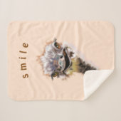 Couverture Sherpa Grotte sherpa avec autruche joyeuse - Smile (Devant (Horizontal))