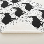 Couverture Sherpa Groupe assis noir Silhouette lapins points (3/4)