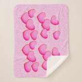 Couverture Sherpa Groupe de Bright Pretty Pink Hearts sur Pois (Devant)