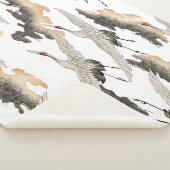 Couverture Sherpa Grue de style japonais : design élégant. (3/4)