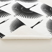 Couverture Sherpa Grue gracieuse : Motif d'oiseaux orientaux (3/4)