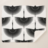 Couverture Sherpa Grue gracieuse : Motif d'oiseaux orientaux (Devant (Horizontal))