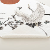 Couverture Sherpa Grue japonaise traditionnelle à fleurs de prune (3/4)