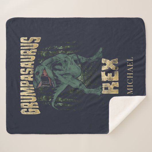 Couverture Sherpa Grumpasaurus Rex Dinosaur T Rex Grandpa (Devant (Horizontal))