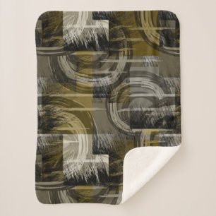 Couverture Sherpa Grunge Abstrait, brun monochrome