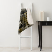 Couverture Sherpa Grunge Abstrait, brun monochrome (En situation)