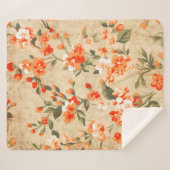 Couverture Sherpa Grunge de fleurs (Devant (Horizontal))