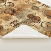 Couverture Sherpa Grunge Rustic Steampunk Horloge (1) (3/4)