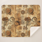 Couverture Sherpa Grunge Rustic Steampunk Horloge (1) (Devant (Horizontal))