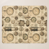 Couverture Sherpa Grunge Rustic Steampunk Horloge (14) (Devant (Horizontal))