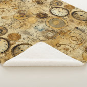 Couverture Sherpa Grunge Rustic Steampunk Horloge (5) (3/4)