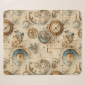 Couverture Sherpa Grunge Rustic Steampunk Horloge (7) (Devant (Horizontal))