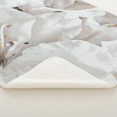 Couverture Sherpa *~* Grunge rustique Blanc Azalea Fleurs Neutres (3/4)