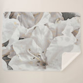 Couverture Sherpa *~* Grunge rustique Blanc Azalea Fleurs Neutres (Devant (Horizontal))