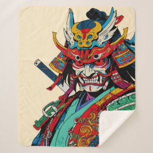 Couverture Sherpa Guerrier Samouraï Féroce – Bushido Japonais Coloré