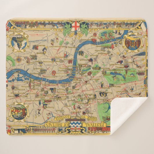 Couverture Sherpa Guide vintage De Londres (Devant (Horizontal))