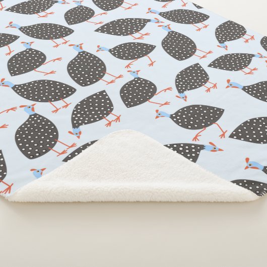 Couverture Sherpa Guinée Fowl mignon Motif d'oiseaux (3/4)
