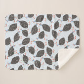 Couverture Sherpa Guinée Fowl mignon Motif d'oiseaux (Devant (Horizontal))