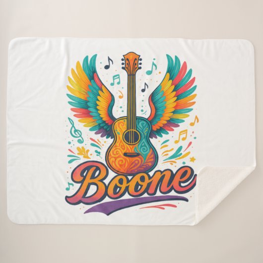 Couverture Sherpa Guitare Boone (Devant (Horizontal))