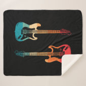 Couverture Sherpa Guitare Rétro Guitariste Électrique Basse Guitare  (Devant (Horizontal))