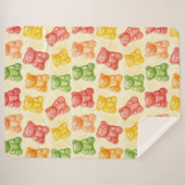 Couverture Sherpa Gummy Bears Mint Pink Yellow Fruit Birthday (Devant (Horizontal))