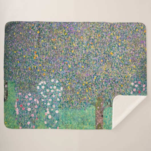 Couverture Sherpa Gustav Klimt - Rosiers sous les arbres (Devant (Horizontal))