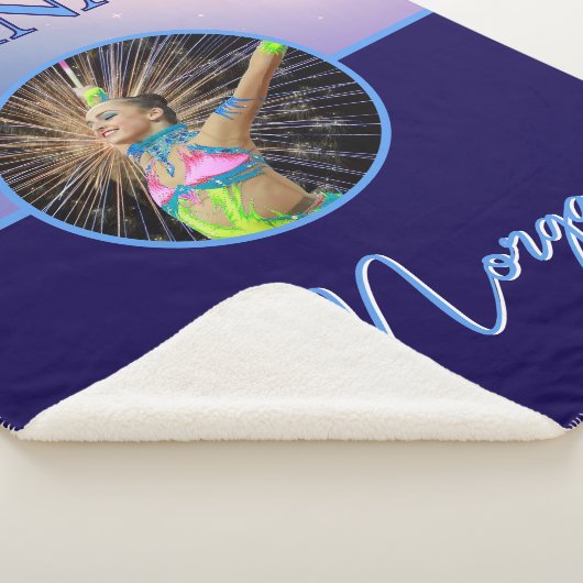 Couverture Sherpa Gymnaste Deep Royal Custom Photo et nom (3/4)